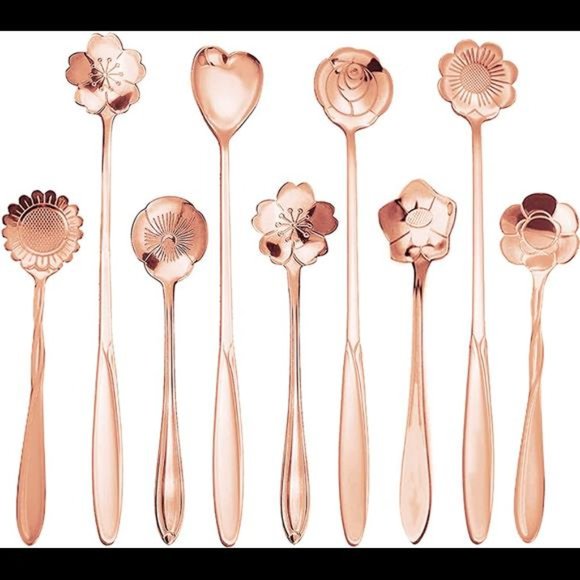 Flower Spoon Coffee Teaspoon Set PBIEHSR Stainless Steel Tea Spoon